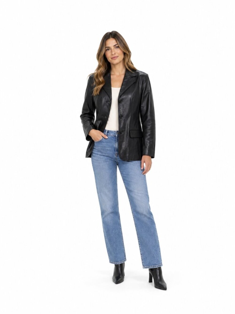 Vintage Rem Garson Genuine Leather Blazer Black Women’s L